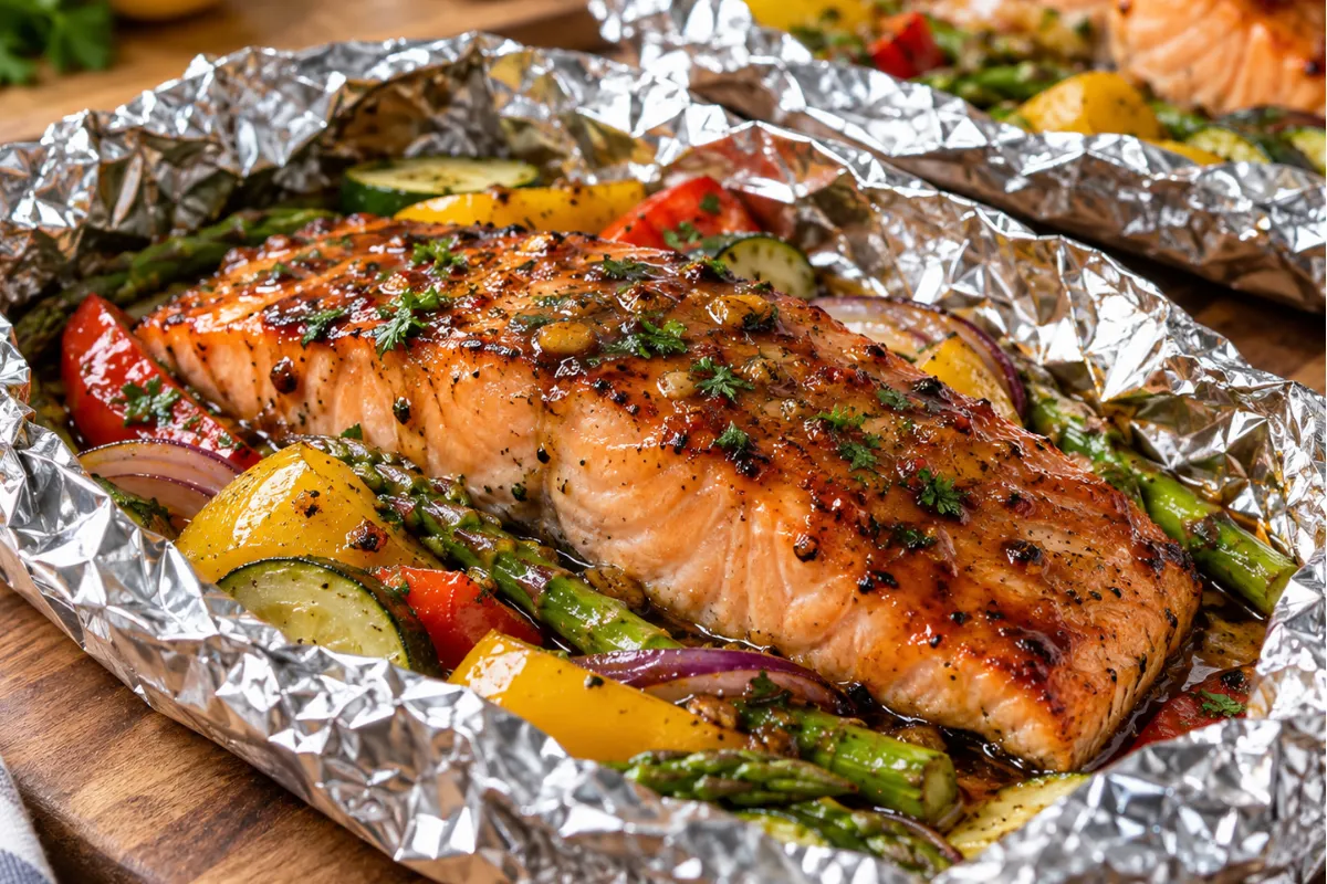Honey Glazed Salmon Foil Packets Recipe